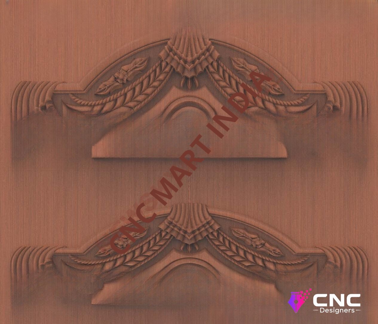 Beds & Sofa - BS-77 Classical Floral Arch Headboard Carving Design